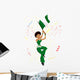 Black Girl Nigeria Soccer Fan with flag. Wall Mural