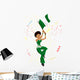 Black Girl Nigeria Soccer Fan with flag. Wall Mural