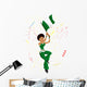 Black Girl Nigeria Soccer Fan with flag. Wall Mural
