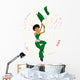 Black Girl Nigeria Soccer Fan with flag. Wall Mural