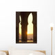 Morocco, Looking through arches of Hassan II mosque to couple chatting Wall Mural