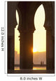 Morocco, Looking through arches of Hassan II mosque to couple chatting Wall Mural