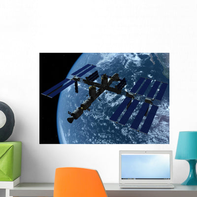 Space Ship shown on a wall