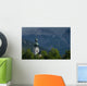 Germany, Stormy clouds behind Ruhpolding church Wall Mural