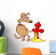 Dog urinating on a fire post Wall Decal