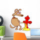 Dog urinating on a fire post Wall Decal