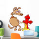 Dog urinating on a fire post Wall Decal