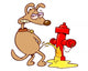 Dog urinating on a fire post Wall Decal