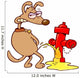 Dog urinating on a fire post Wall Decal