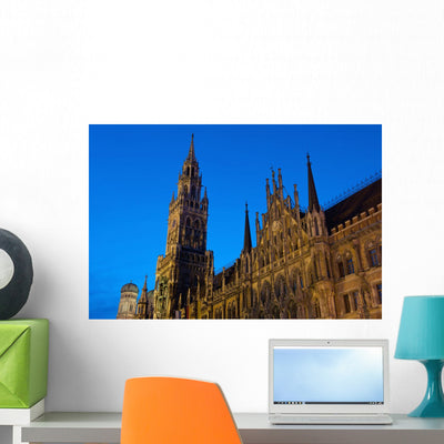 Germany Bavaria Rathaus Marienplatz Wall Mural shown on a wall