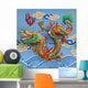Colorful Chinese Dragon Wall Mural