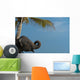 Sri Lanka, near Unawatuna, Elephant and palm tree Wall Mural