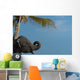 Sri Lanka, near Unawatuna, Elephant and palm tree Wall Mural