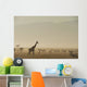 Kenya, Giraffe at dawn in front of Mt Kenya in Ol Pejeta Conservancy Wall Mural