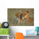 Kenya, Lioness with cub at dusk in Ol Pejeta Conservancy Wall Mural