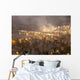 Morocco, People and food stalls in Place Djemaa el Fna at dusk Wall Mural