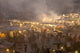 Morocco, People and food stalls in Place Djemaa el Fna at dusk Wall Mural