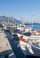 Greek Fishing boats, Kardamena Harbor, Kos, Greece Wall Mural