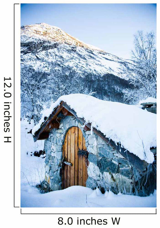 Snow Covered Traditional Stone Wall Decal