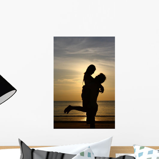 Happy Couple Sunset Beach