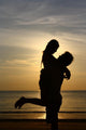 Happy Couple Sunset Beach