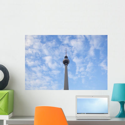 Germany Fernsehturm Tv Tower Wall Mural shown on a wall