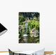 Waterfall and Koi pond in an Asian garden Wall Mural