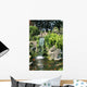 Waterfall and Koi pond in an Asian garden Wall Mural