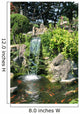 Waterfall and Koi pond in an Asian garden Wall Mural