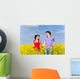 colorful summer meadow with couple Wall Mural