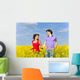 colorful summer meadow with couple Wall Mural