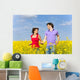 colorful summer meadow with couple Wall Mural