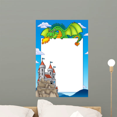 Frame with Dragon and shown on a wall