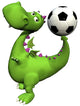 Footballer Dino Baby Dragon Wall Decal