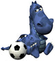 footballer dino baby blue dragon - lost the game Wall Decal
