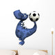 Footballer Dino Baby Blue Wall Mural