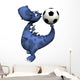 Footballer Dino Baby Blue Wall Mural