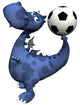 Footballer Dino Baby Blue Wall Mural