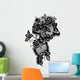 butterfly and rose lace design Wall Decal