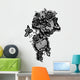 butterfly and rose lace design Wall Decal