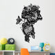 butterfly and rose lace design Wall Decal