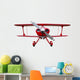 Red Biplane Cut out Wall Decal