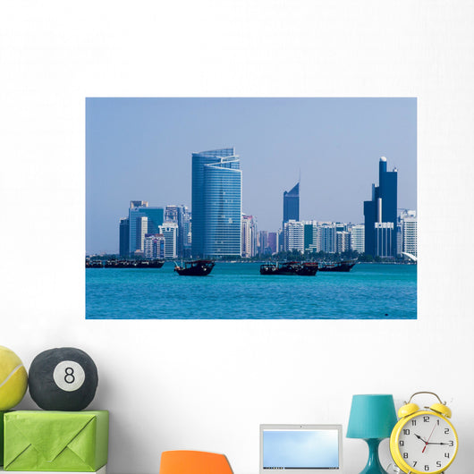 old boats close to abu dhabi corniche Wall Mural