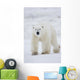 Polar Bear Walking Across Snow And Ice;Churchill Manitoba Canada Wall Mural