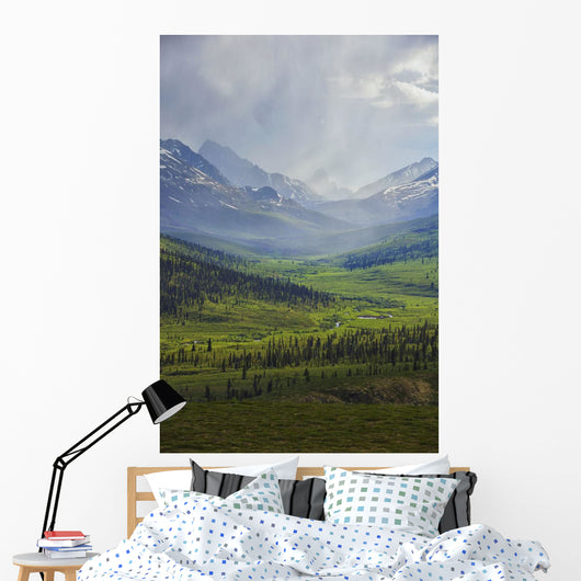 Storm Clouds Over The Klondike Valley In Tombstone Territorial Park Wall Mural