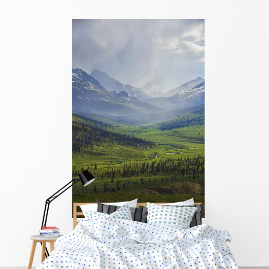 Storm Clouds Over The Klondike Valley In Tombstone Territorial Park Wall Mural