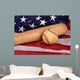 American Flag Vintage Baseball Wall Decal