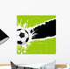 Soccer ball on torn paper Wall Mural