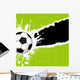 Soccer ball on torn paper Wall Mural