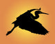Heron Orange Wall Mural